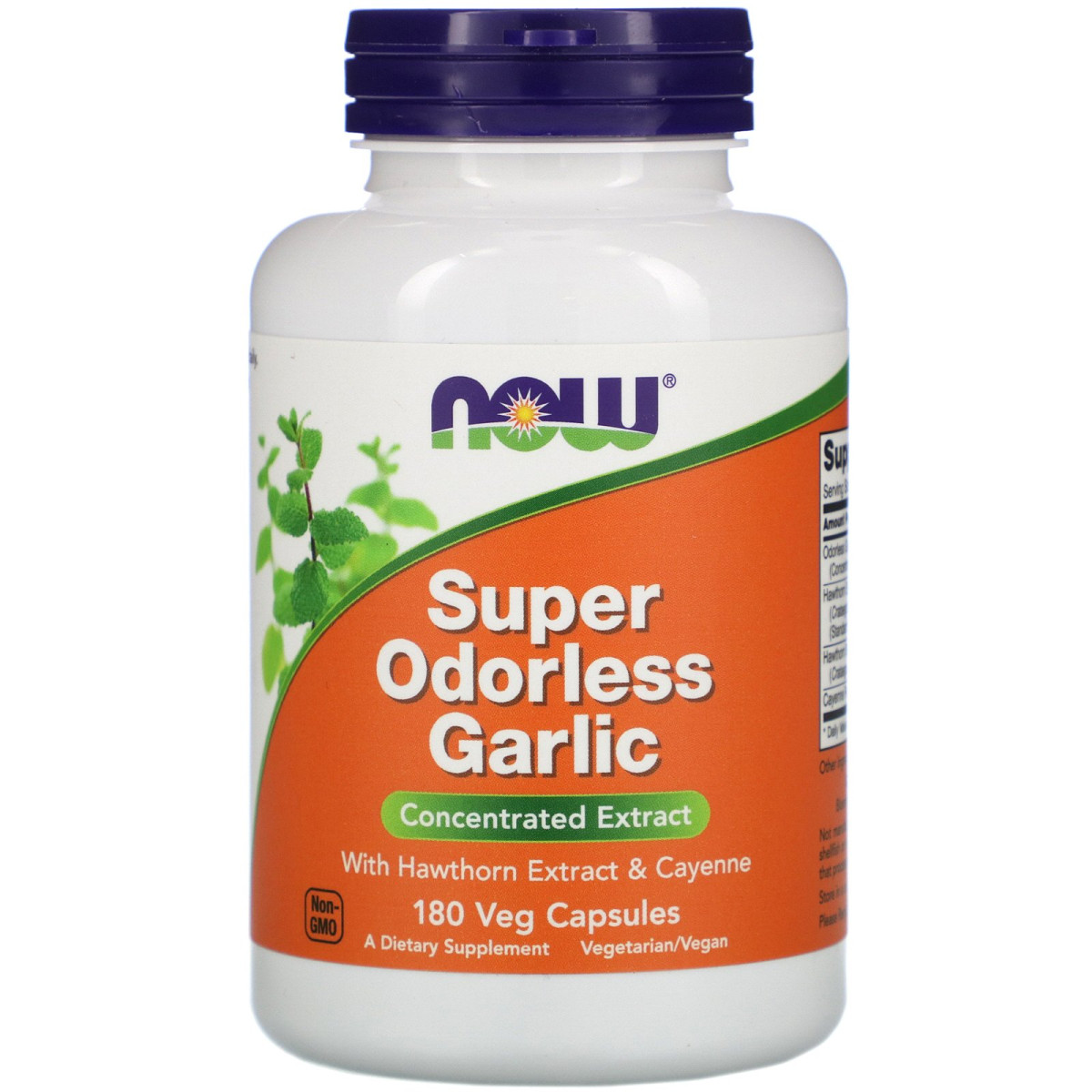 Каєнський перець і часник Now Foods (Odorless Garlic) 180 капсул