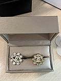 Сережки Шанель циркони позолота 18 К, фото 5