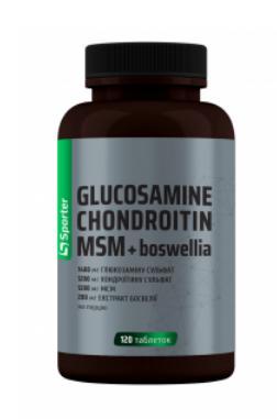 Хондопротектори SPORTER Glucosamine Chondritin MSM + Boswellia 120 таблеток
