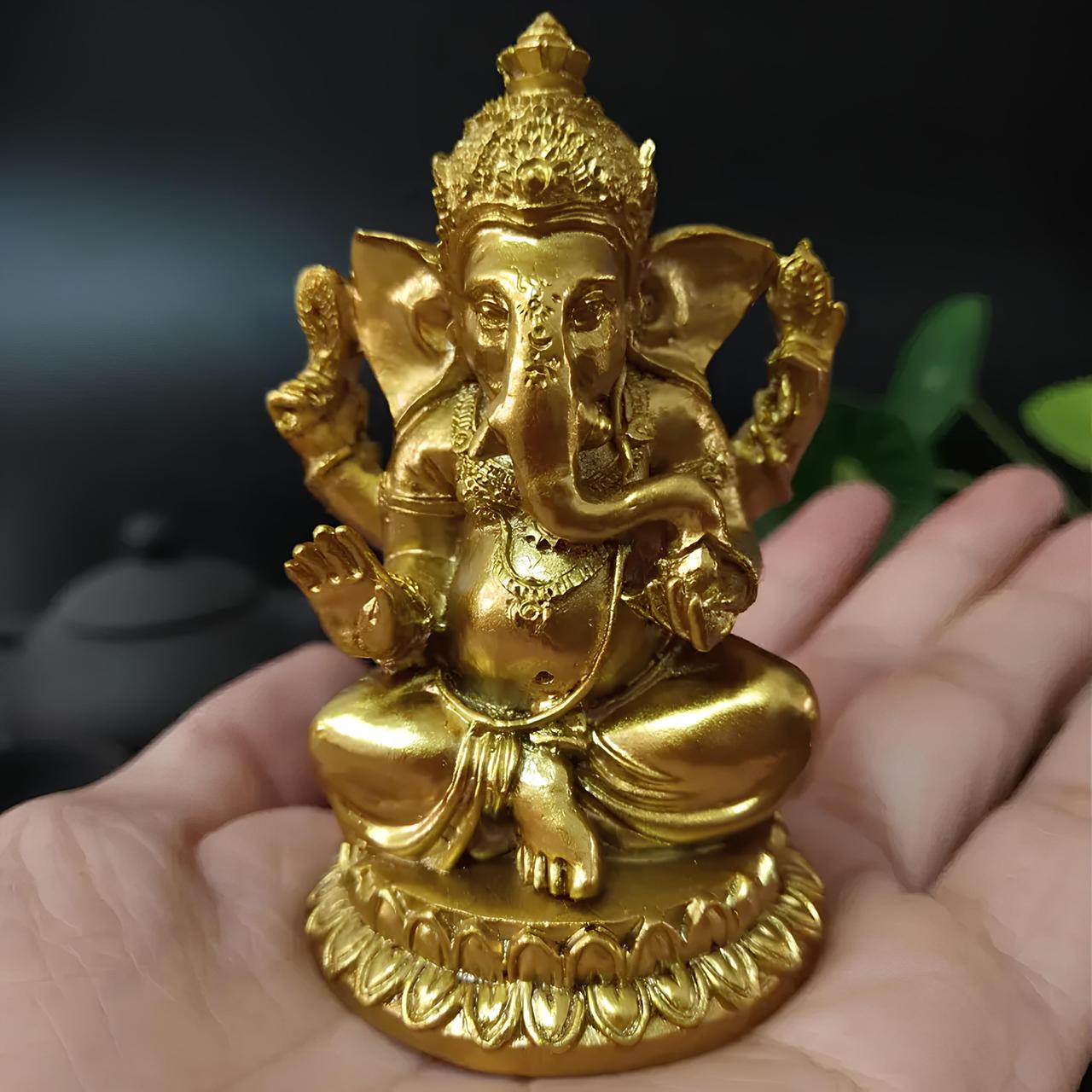 Статуетка Ганеша RESTEQ - фігурка для інтер'єру Ganesha 4x4x7 см, декоративний елемент для дому та офісу, символ удачі та