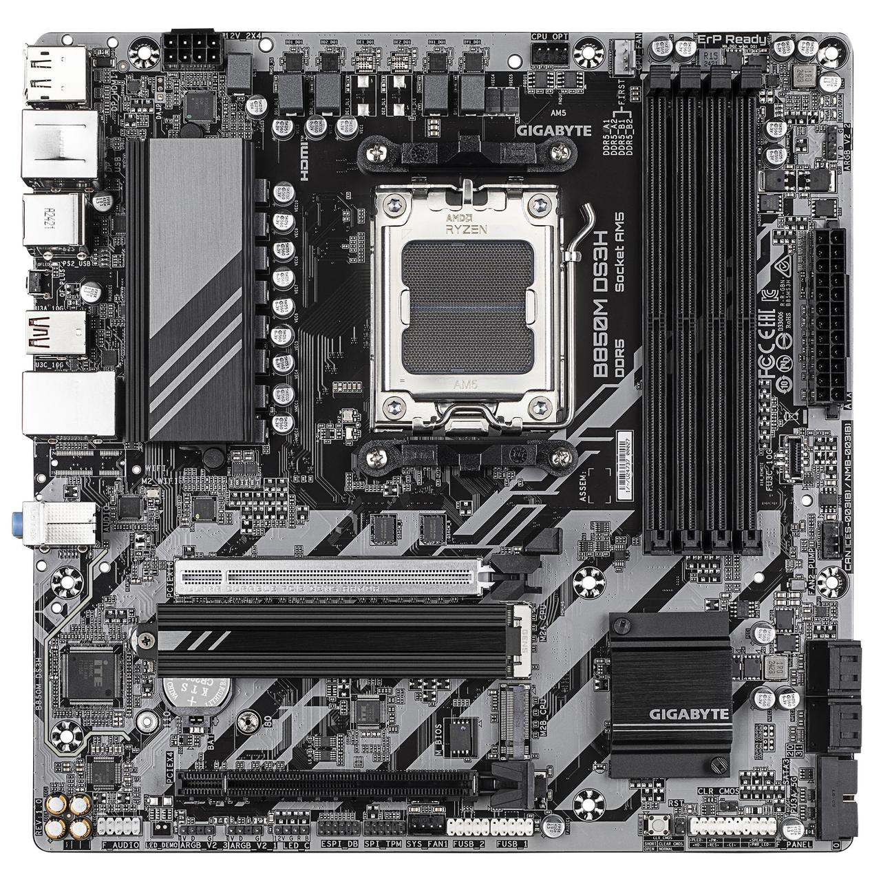 Gigabyte Материнська плата B850M DS3H sAM5 B850 4xDDR5 M.2 HDMI DP mATX