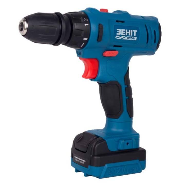 ZENIT Cordless screwdriver Profi ZPSHA-12/15 DFR/B 12V 2x1.5A-h 25Nm 350-1500rpm 1 kg, фото 1