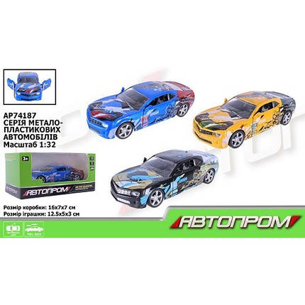 АВТОПРОМ Машина метал AP74187 1:32 3 кольори відч.двері в коробці 16*7*7см, фото 1