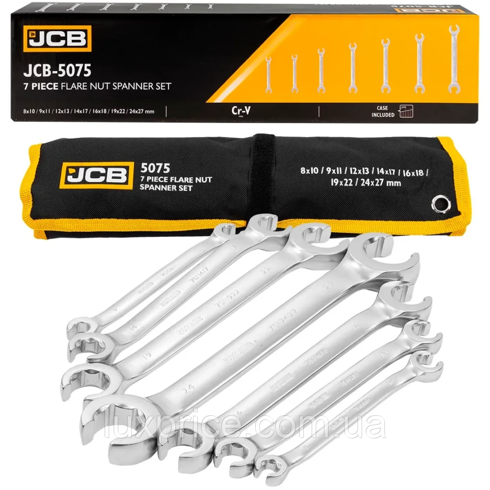 Набір розрізних ключів в чохлі 7 од. JCB Tools JCB-5075 Luxprice