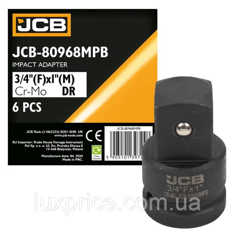 Ударний адаптер 3/4"(F) x 1"(M) JCB Tools JCB-80968MPB Luxprice