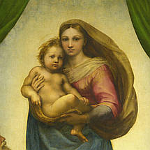Картина на полотні "Рафаель, Сікстинська Мадонна, Raphael, The Sistine Madonna", 60×44см, фото 6