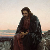 Картина на полотні "Іван Крамськой, Христос у пустелі, Ivan Kramskoy, Christ in the Wilderness", 85×60см, фото 4