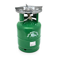 Газовий балон Golden Lion 3кг(7,2л), тиск 18BAR + пальник 20354, Green, Q4