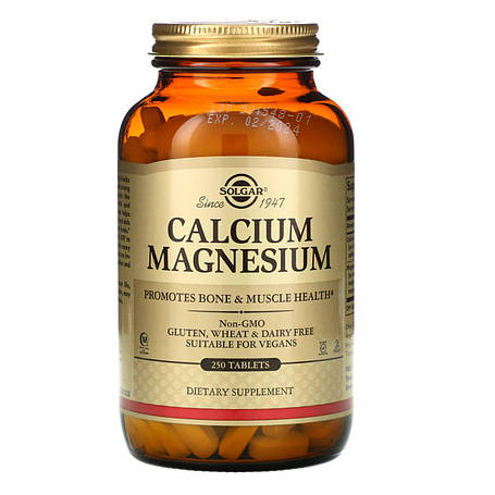 Кальцій і магній, Calcium Magnesium, Solgar, 250 таблеток, фото 1