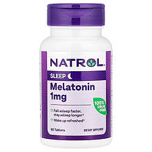 Мелатонін, Melatonin, Natrol, 1 мг, 90 таблеток