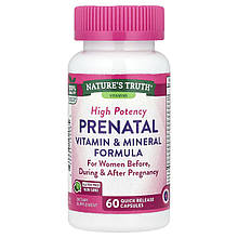 Вітаміни та мінералі пренатальні, Prenatal Vitamin & Mineral Formula, Nature's Truth, високоефективна формула, 60 капсул швидкого