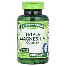 Магній, Triple Magnesium Complex, Nature's Truth, потрійний комплекс, 100 капсул швидкого вивільнення