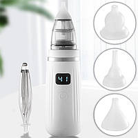 Дитячий аспіратор для носа 2в1, USB-C, LED-дисплей, BABY NOSE DS