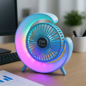 Вентилятор настільний акумуляторний F13 з підсвічуванням RGB