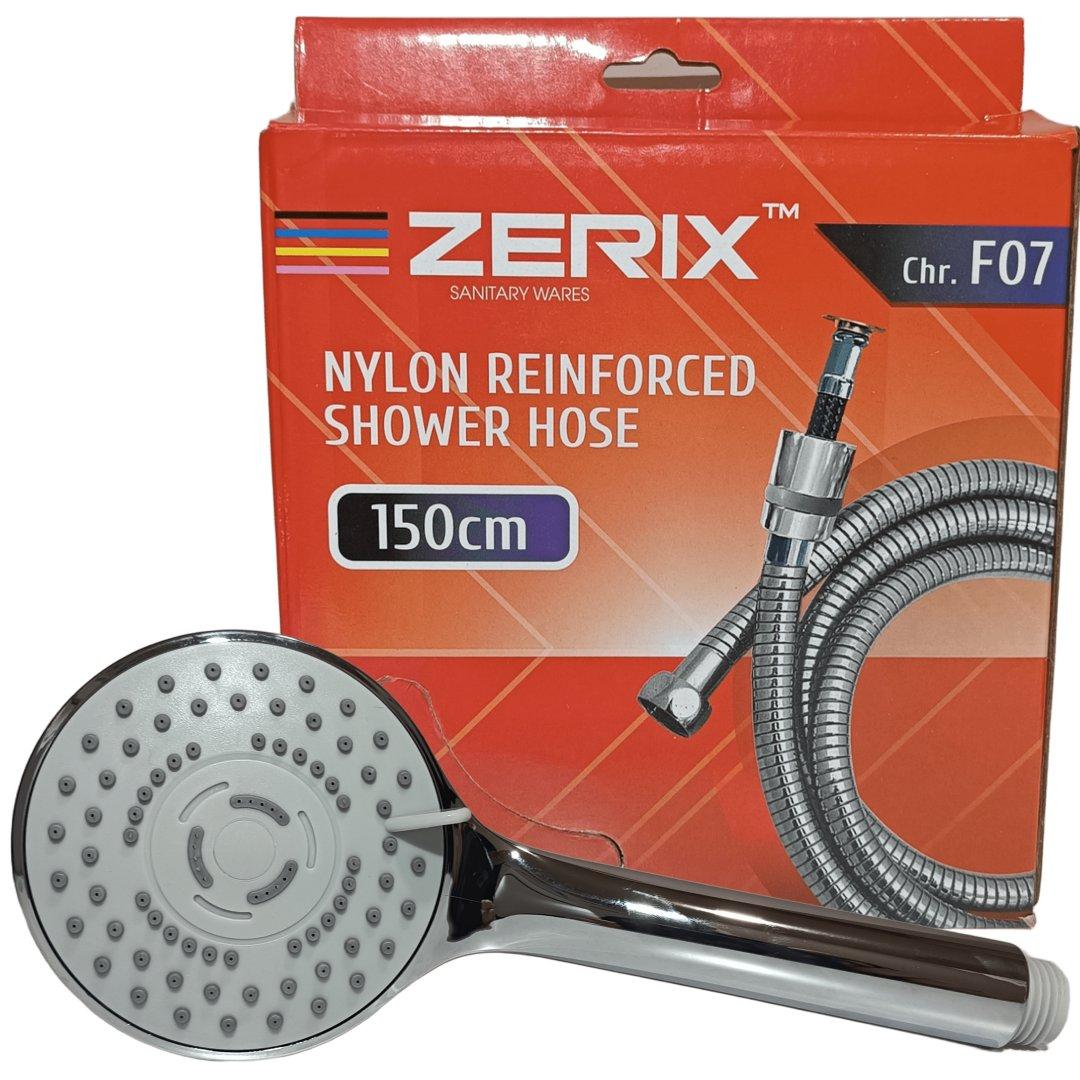 Набір для душу Zerix шланг + лійка з посиленим нейлоновим шлангом (Чехія)