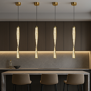 Кришталева підвіска 50 см золото в стилі Арт деко MD230107/50GD