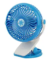 Настольный вентилятор на прищепке Mini Fan WX 6503, аккумуляторный мини-вентилятор с USB-зарядкой Синий qwr