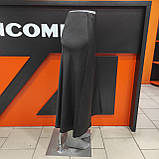 Спідниця Модниця атласна міді висока посадка 50 чорна, фото 2