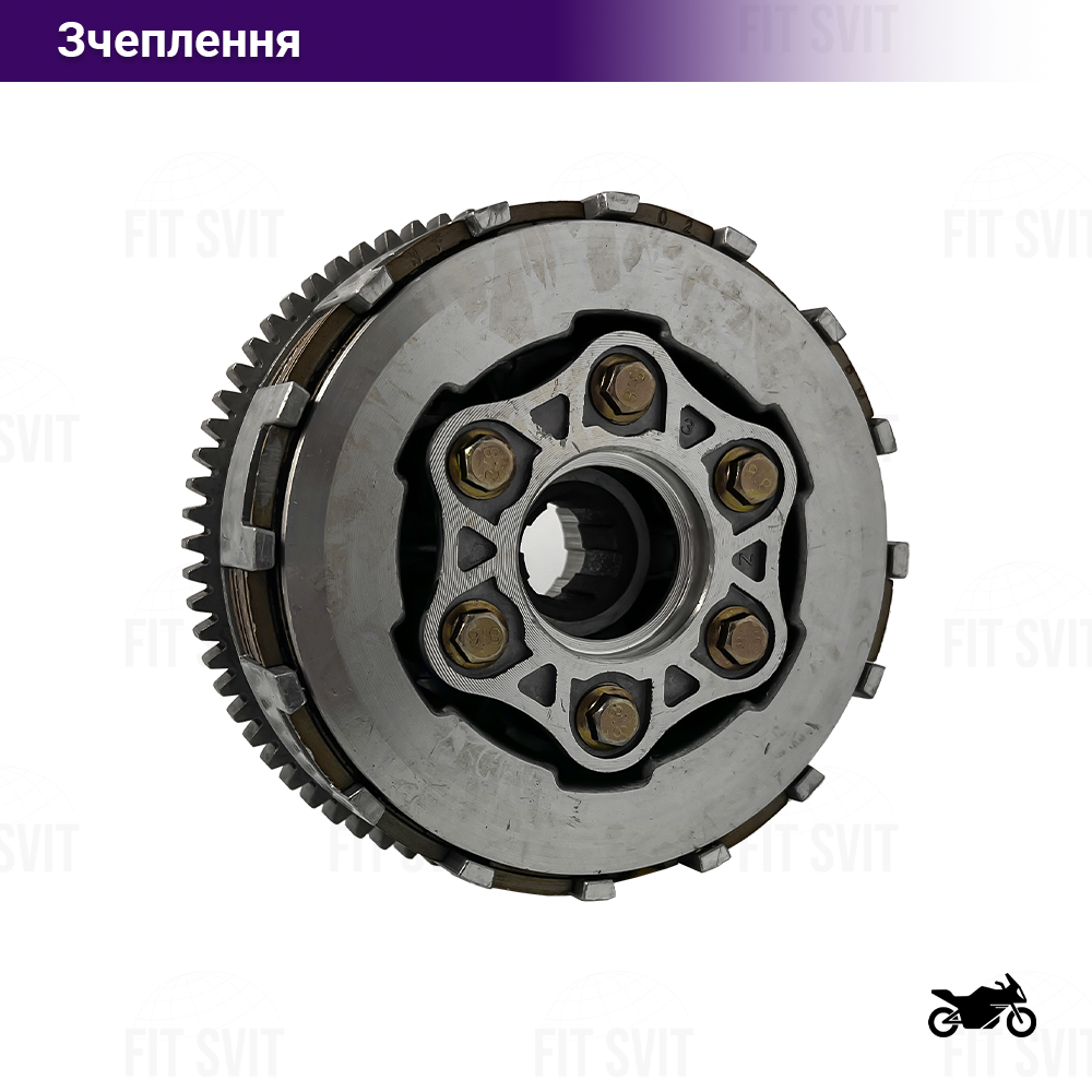 Зчеплення CG/CB 150/200 cc 6 болтів 6 дисків у зборі підшипник 6202