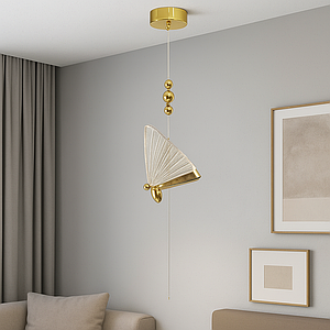 Підвісний світлодіодіодний світильник золотого кольору 5052/1LGD