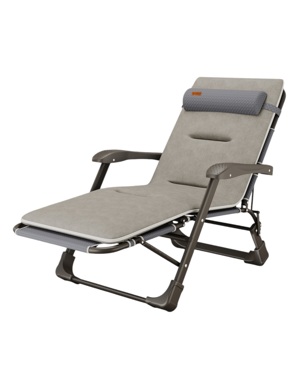 Розкладне крісло шезлонг садовий із подушкою та матрацом WCG FCB-S03PС розкладачка лежак кемпінговий для відпочинку