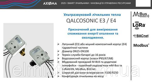 elmisto-Ультразвуковые умные счетчики воды Qalcosonic W1/F1 и ультразвуковые умные счетчики тепла Qalcosonic E3/E4 производства Axioma Metering купить в ЭЛМИСТО оптом выгодно
