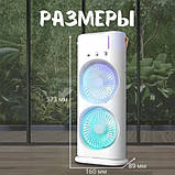 Вентилятор настільний зі зволожувачем, акумуляторний зволожувач, мінікондиціонер повітря 3 в 1: попертивний, фото 3