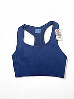 Женский спортивный топ в рубчик ТМ UOKIN, размер L/XL 48-52, цвет синий