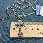 Срібний комплект 925 проби з чорнінням ланцюжок та православний хрестик 925 проба, фото 7