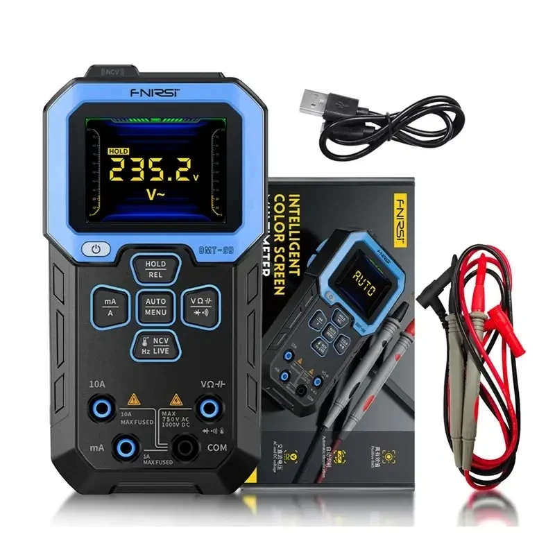 Мультиметр автоматичний Fnirsi DMT-99 (DC/AC: 1000V/750V; DC/AC: 10A: 100MOm; 100 mF: 10MHz; 1300°C)