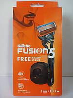 Верстат для гоління чоловічий Gillette Fusion 5 (джилет ф'южІн 5 станок + 1 картридж+підставка)
