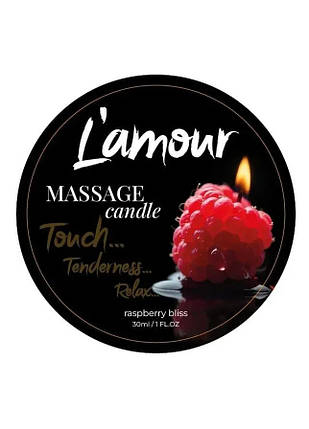 Інтимна масажна свічка Lamour Seductive Raspberry Bliss, аромат малини, 30 мл, фото 1