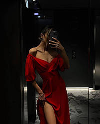 Жіноча ніжна ошатна сукня ; Кольори: беж, молоко, червоний, темн беж; Розмір: 42-44,44-46;