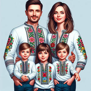 Парні вишиванки для всієї родини для мами тата донечки сина з однаковими орнаментами і стилем