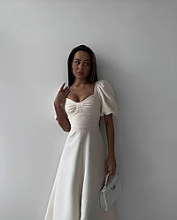 Жіноче плаття міді; Кольори: молоко, чорний; Розмір: 42-44,44-46;