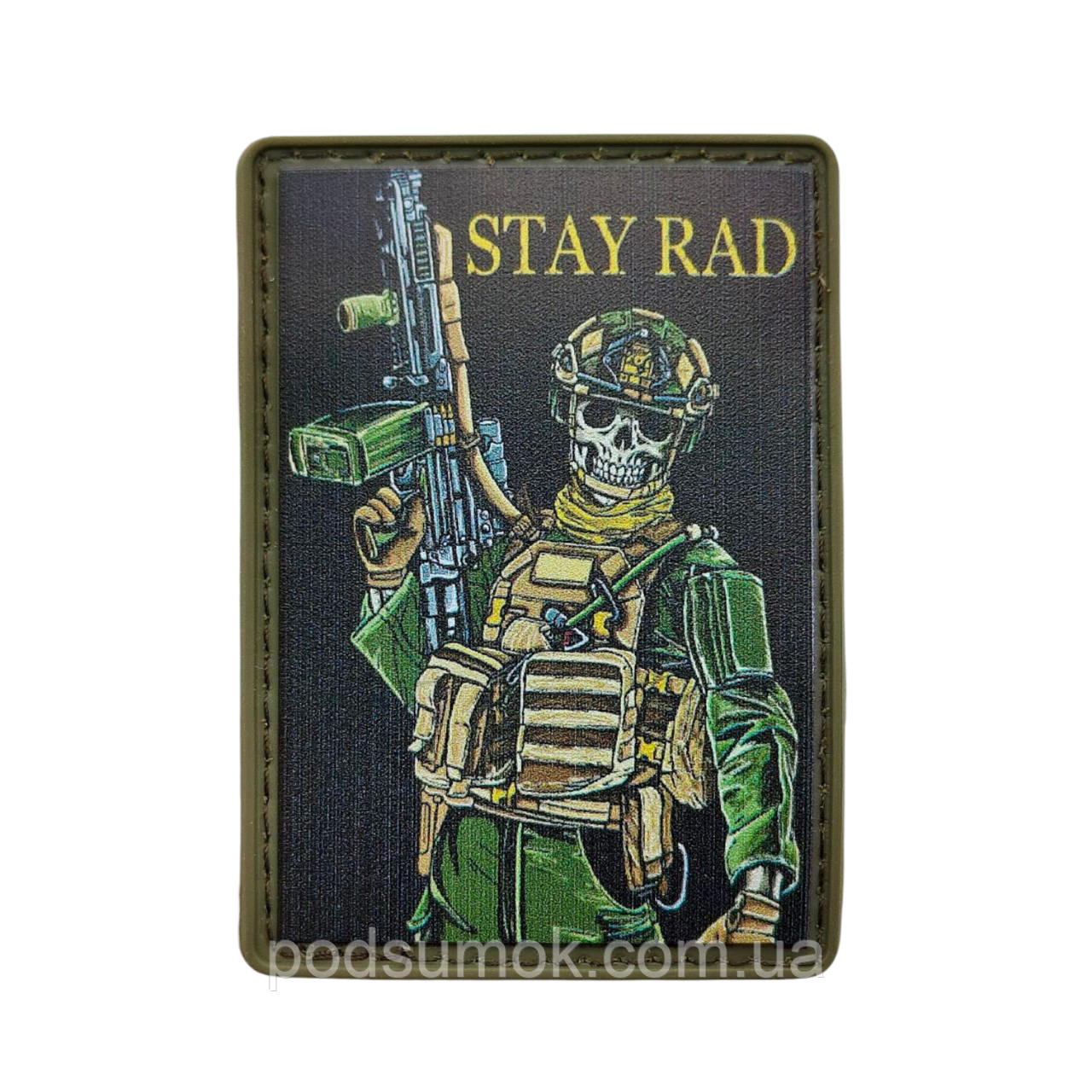 Шеврон ПВХ STAY RAD на липучці для велкро патч гумовий, фото 1