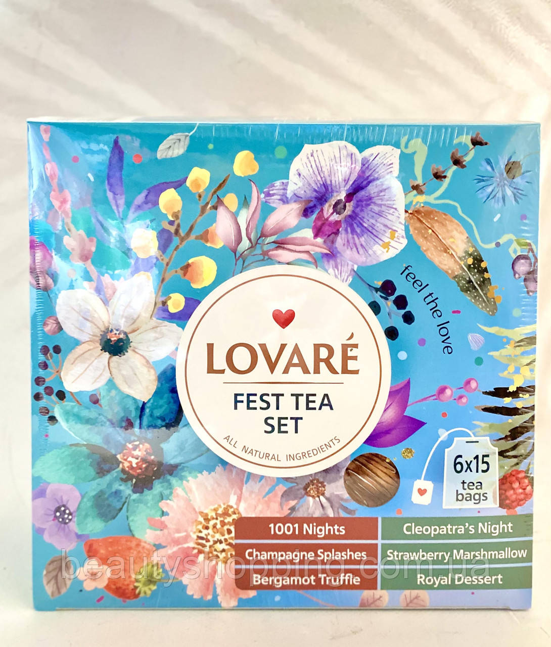 Lovare Fest Tea Колекція пакетованого чаю Ловарі 90 пакетів асорті 6 видів по 15 шт
