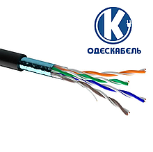 Інтернет-кабель зовнішній екранований мідний Вита Пара FTP OK-Net cat.5e 4х2х0.51 Одескабель (КППЭ-ВП)