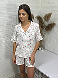 Муслінова жіноча піжама  у принті дрібне сердечко, фото 5