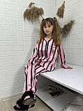 Шовкова дитяча піжама рубашка штани у полоску, фото 6