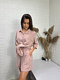 Костюм жіночий льон рубашка шорти, фото 2