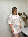 Стильна жіноча муслінова піжама батальних розмірів, фото 2