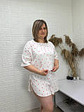 Стильна жіноча муслінова піжама батальних розмірів, фото 3