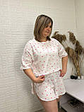 Стильна жіноча муслінова піжама батальних розмірів, фото 4