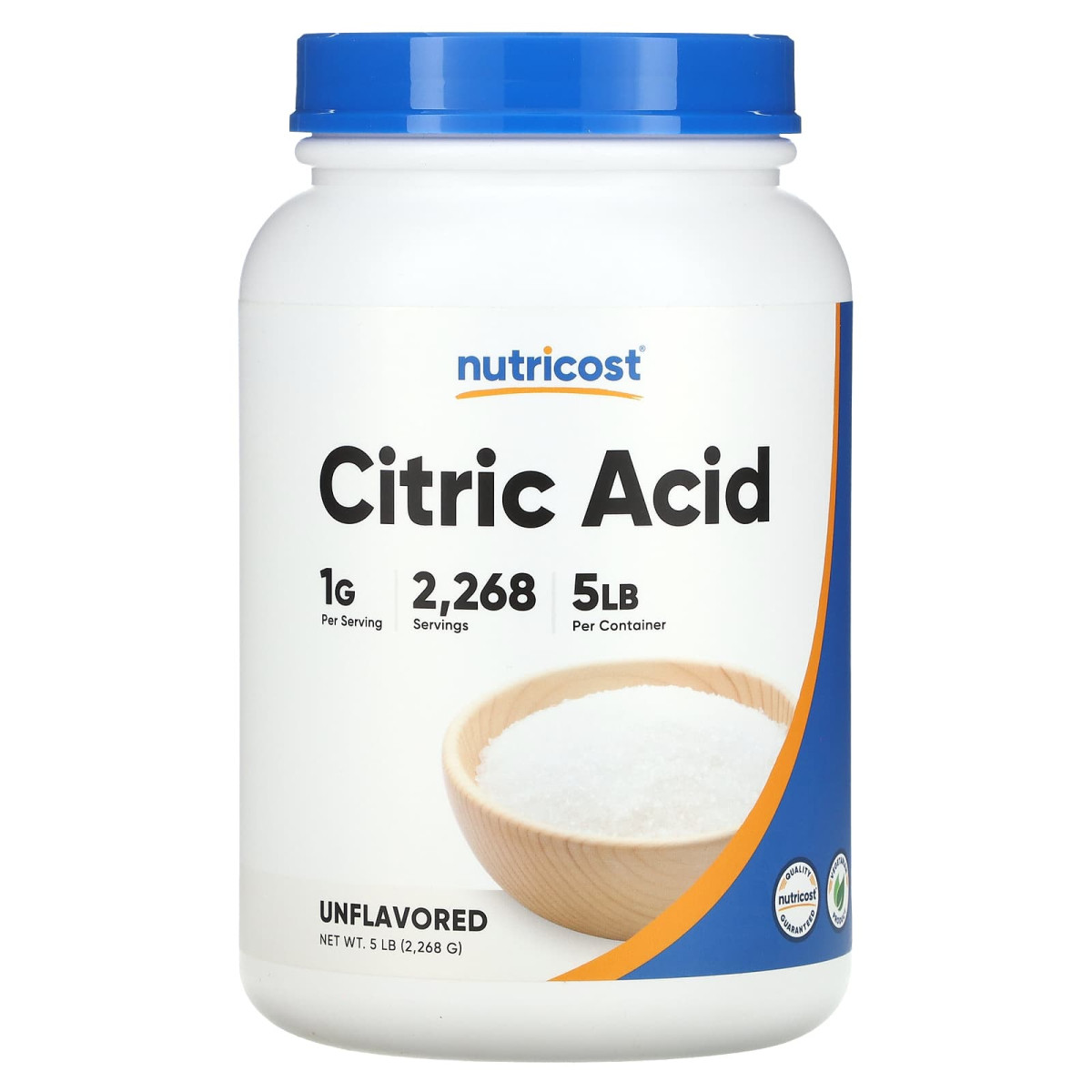 Nutricost, лимонна кислота, без ароматизаторів, 2268 г (5 фунтів)