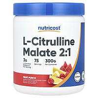 Nutricost, L-цитрулін малат 2:1, фруктовий пунш, 300 г (10,7 унції)