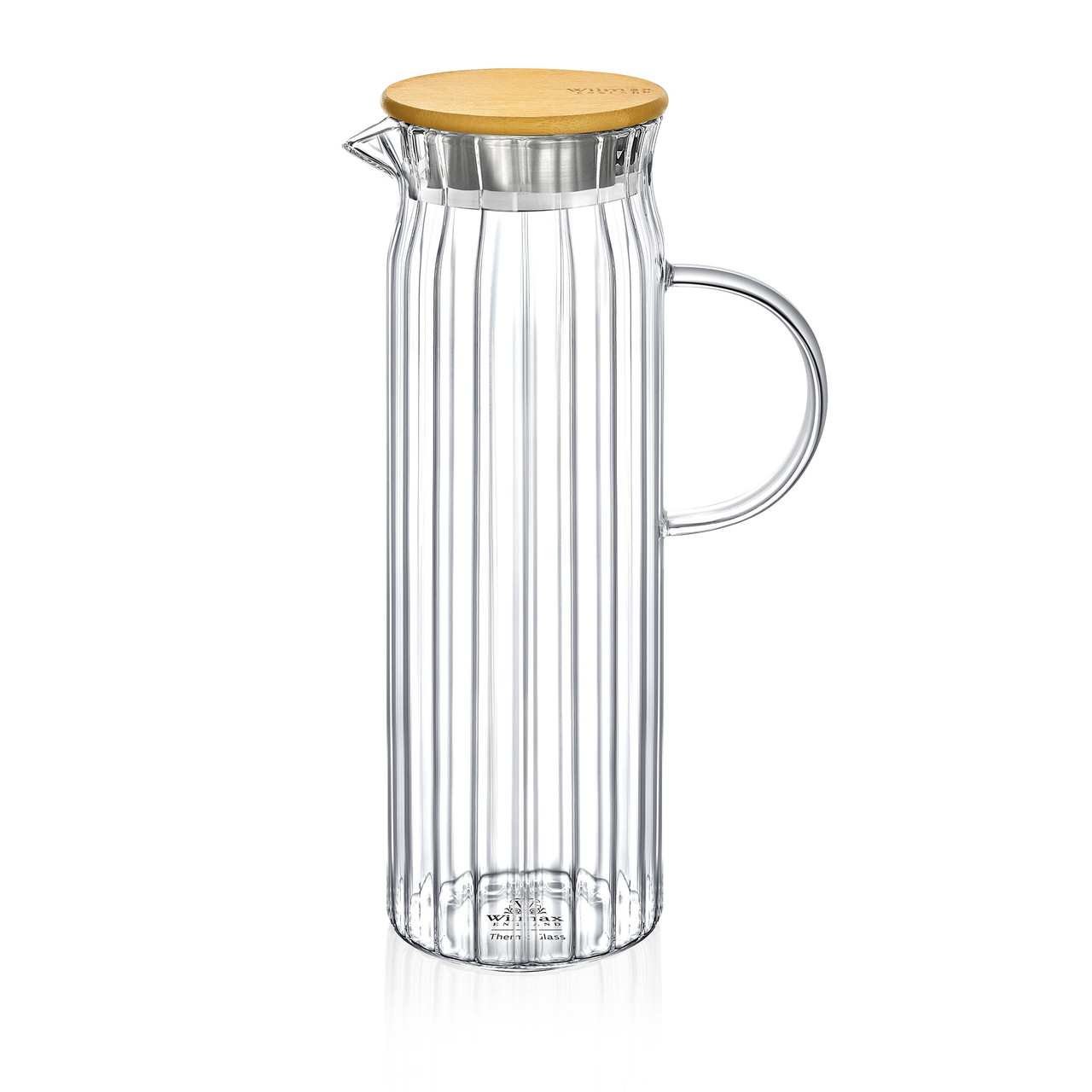 Глечик скляний із бамбуковою кришкою Wilmax Thermo Segment 1500 мл WL-888218 / A