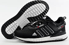Кросівки чоловічі Adidas чорні Адідас сітка, фото 3