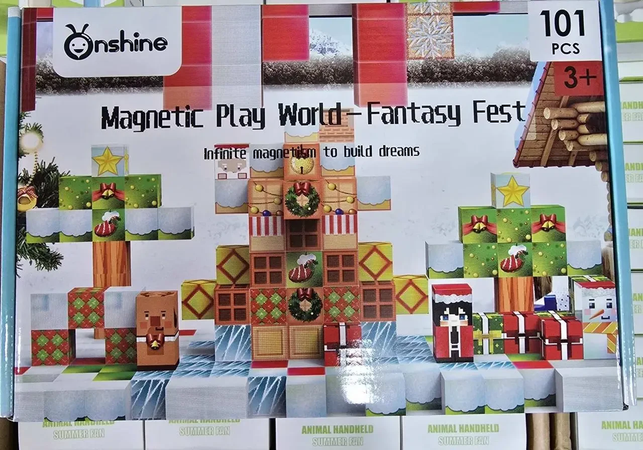 Магнитный конструктор,Магнитные кубики майнкрафт Onshine 'Magnetic Play World', 101 кубик (1кубик 2см)