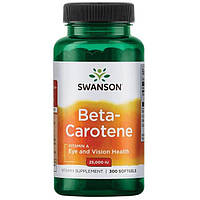 Бета-кератин, Beta-Carotene, Swanson, 25000 МЕ, 300 капсул